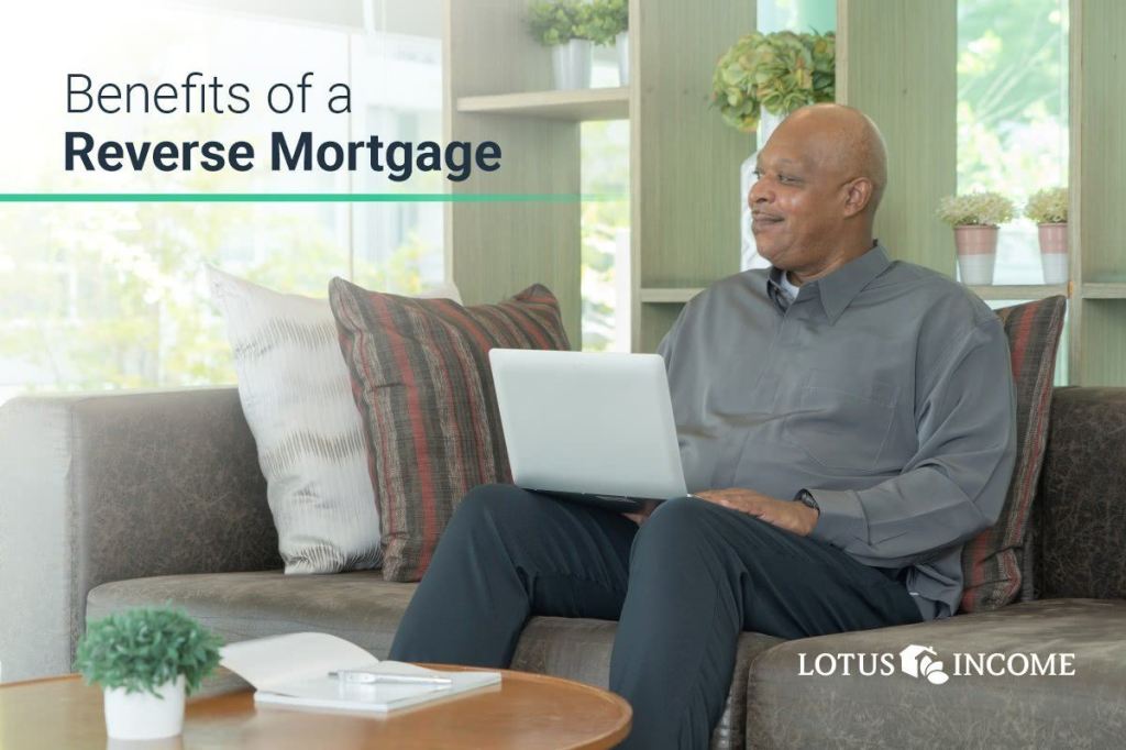Benefits of a Reverse Mortgage with a happy senior man